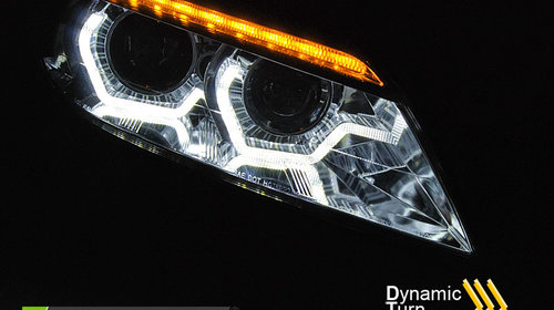 XENON Faruri LED DRL Crom look SEQ compatibila BMW Z4 E89 09-13