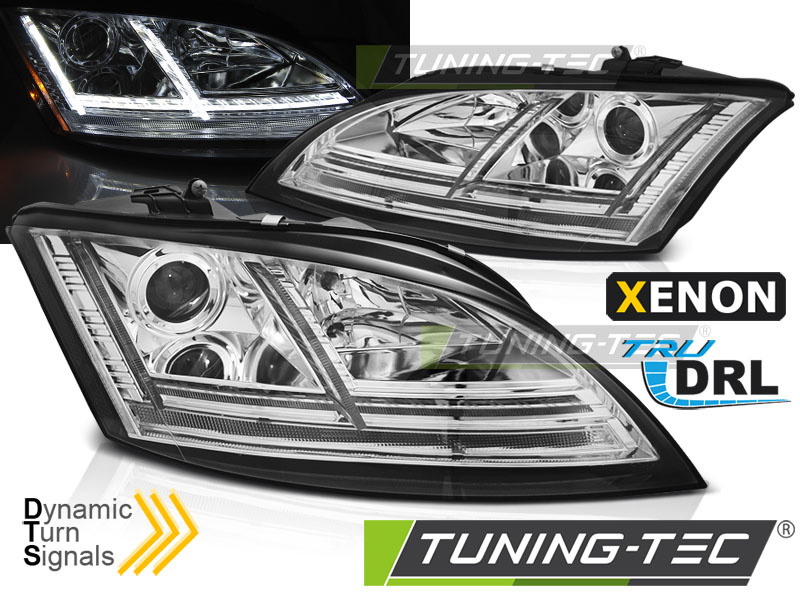 XENON Faruri LED DRL Crom look SEQ compatibila AUD