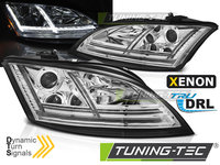 XENON Faruri LED DRL Crom look SEQ compatibila AUDI TT 06-10 8J