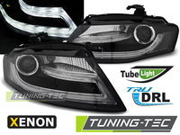 XENON Faruri TRUE DRL BLACK compatibila AUDI A4 B8 04.08-11