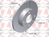 Zimermann set 2discuri frana fata cu r227mm,plin pt fiat