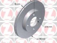 Zimermann set 2discuri frana fata cu r236mm py mitsubishi,proton