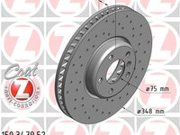 Zimermann sport disc frana dreapta fata perforat 348mm pt bmw 7 f01,5 f10