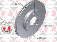 Zimmermann set 2 discuri frana fata pt mercedes a-class(w169)