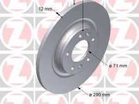 Zimmermann set 2discuri frana spate pt citroen c5,peugeot 407,508,607